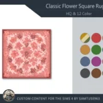 Classic Flower Square Dance Rug #3 Samtuse963