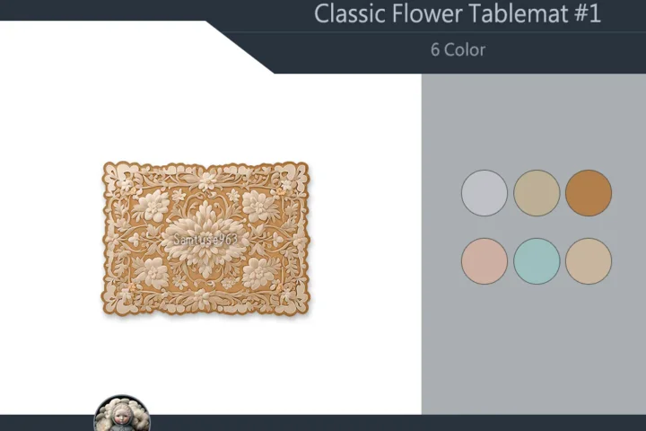 Classic Flower Tablemat #1 Samtuse963