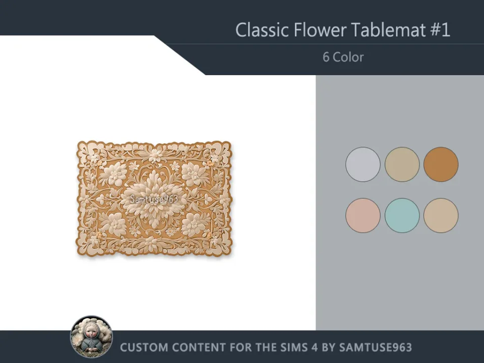 Classic Flower Tablemat #1 Samtuse963