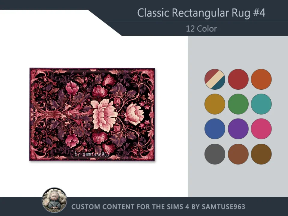 Classic Rectangular Dance Rug #4 Samtuse963