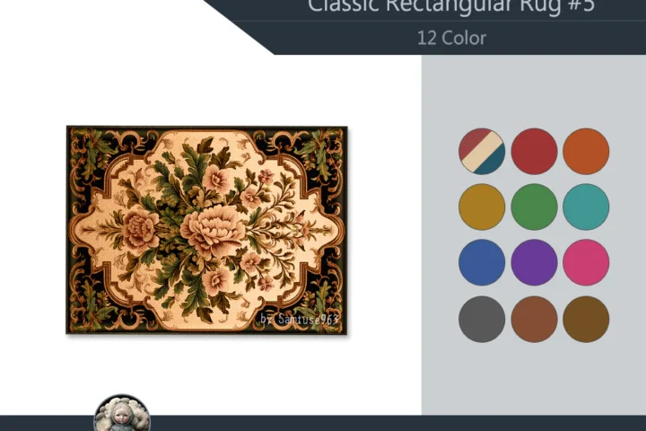 Classic Rectangular Dance Rug #5 Samtuse963