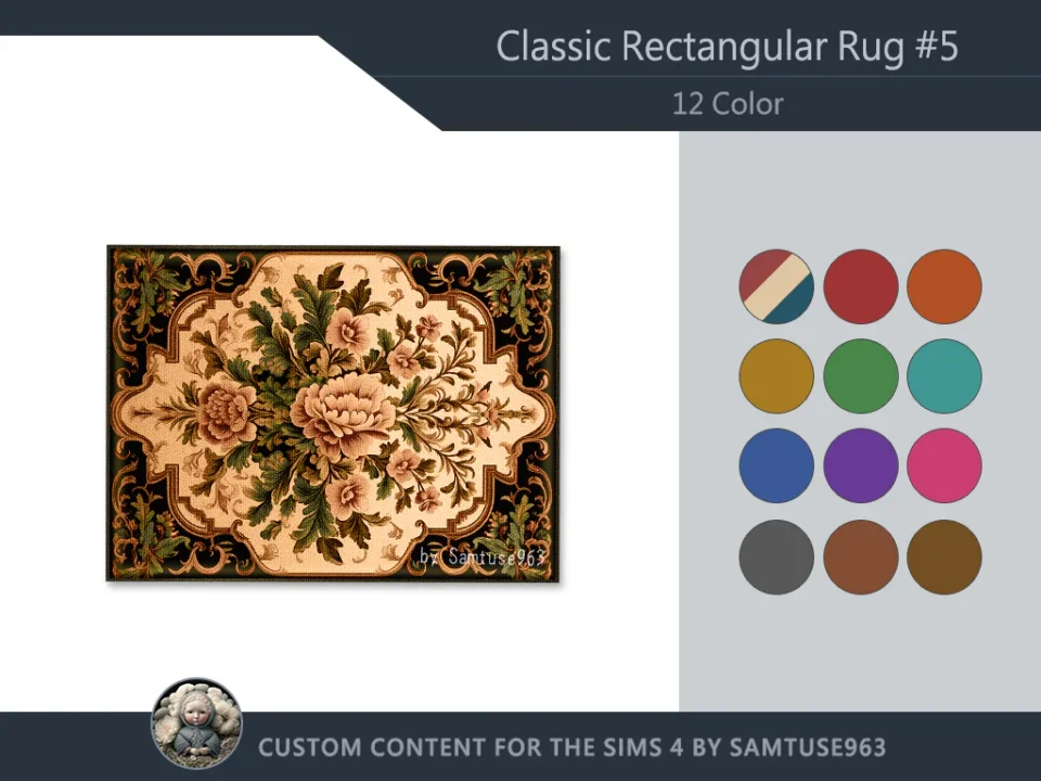 Classic Rectangular Dance Rug #5 Samtuse963