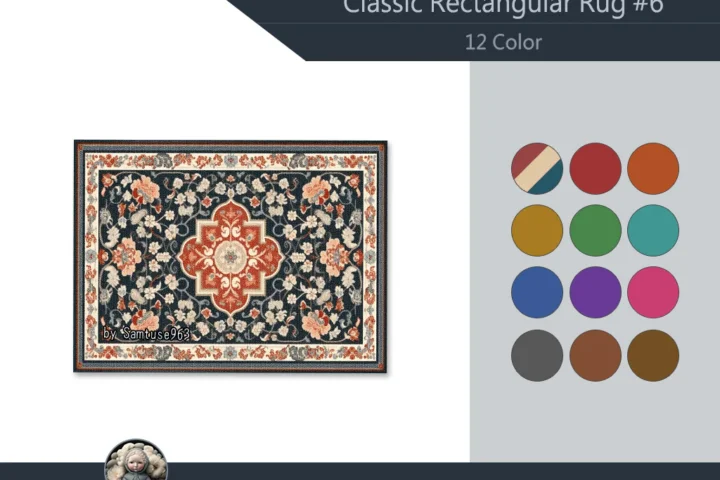 Classic Rectangular Dance Rug #6 Samtuse963