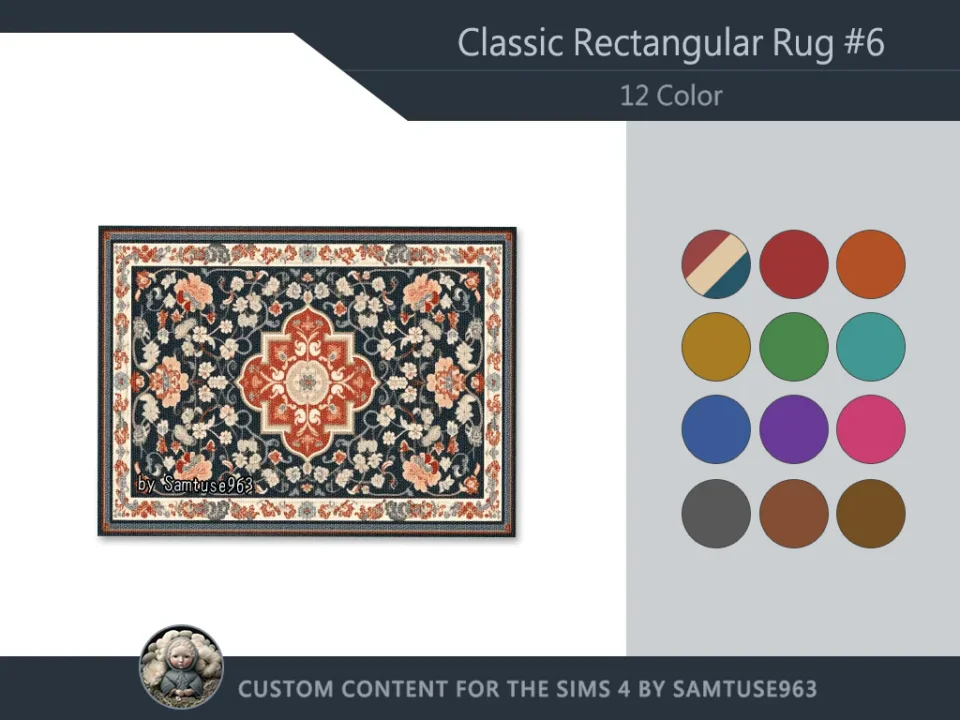 Classic Rectangular Dance Rug #6 Samtuse963