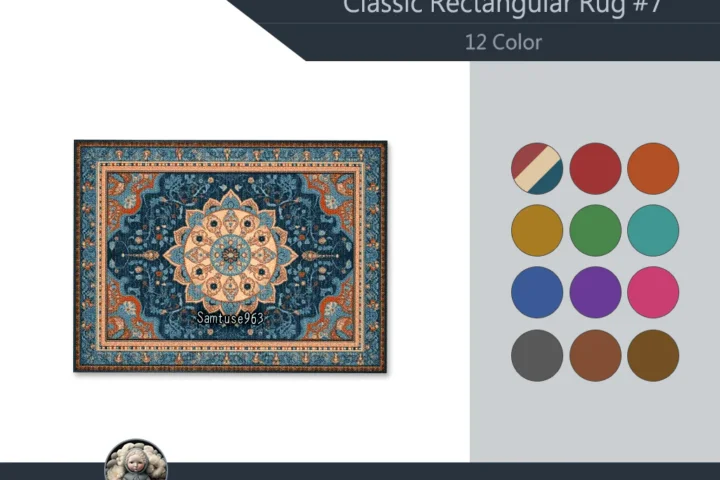 Classic Rectangular Dance Rug #7 Samtuse963