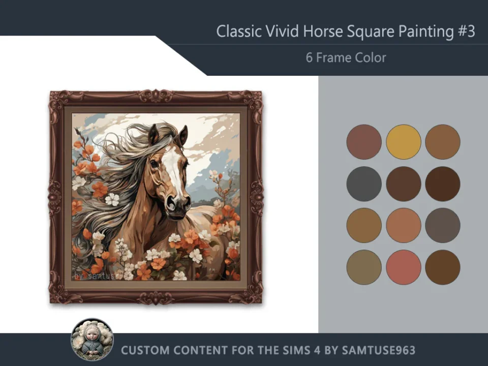HQ Classic Vivid Horse Square Painting #3 Sellable Samtuse963