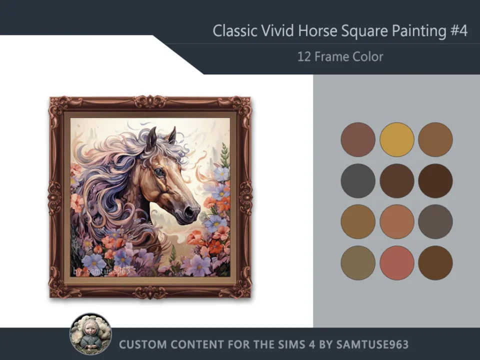 HQ Classic Vivid Horse Square Painting #4 Sellable Samtuse963