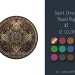 Court Ornate Round Dance Rug #1 Samtuse963