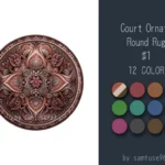 Court Ornate Round Dance Rug #1 Samtuse963