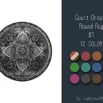 Court Ornate Round Dance Rug #1 Samtuse963