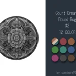 Court Ornate Round Dance Rug #2 Samtuse963