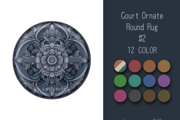 Court Ornate Round Dance Rug #2 Samtuse963