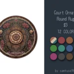 Court Ornate Round Dance Rug #3 Samtuse963
