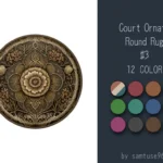 Court Ornate Round Dance Rug #3 Samtuse963
