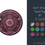 Court Ornate Round Dance Rug #3 Samtuse963