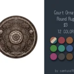 Court Ornate Round Dance Rug #3 Samtuse963