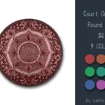 Court Ornate Round Dance Rug #4 Samtuse963