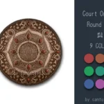 Court Ornate Round Dance Rug #4 Samtuse963