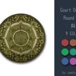 Court Ornate Round Dance Rug #4 Samtuse963