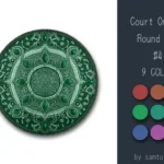 Court Ornate Round Dance Rug #4 Samtuse963