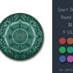 Court Ornate Round Dance Rug #4 Samtuse963