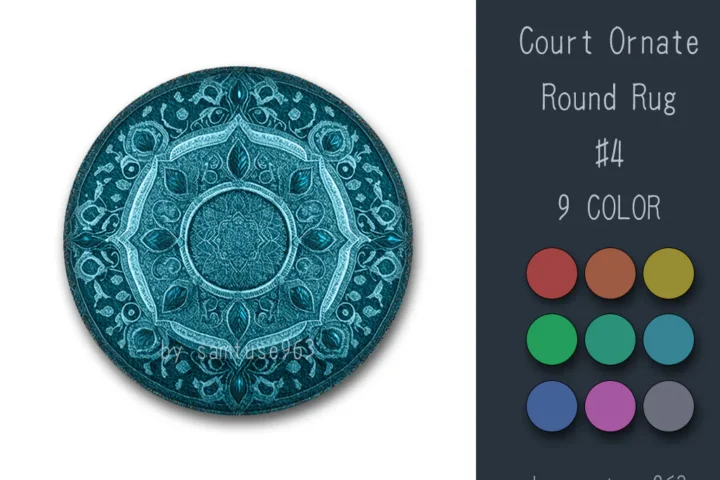 Court Ornate Round Dance Rug #4 Samtuse963