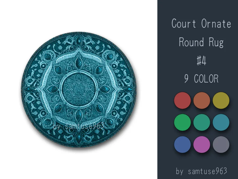 Court Ornate Round Dance Rug #4 Samtuse963