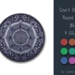 Court Ornate Round Dance Rug #4 Samtuse963