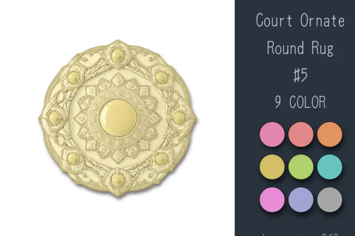 Court Ornate Round Dance Rug #5 Samtuse963