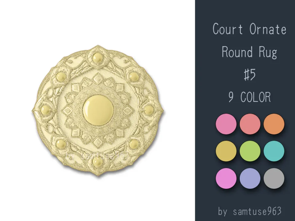 Court Ornate Round Dance Rug #5 Samtuse963