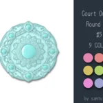 Court Ornate Round Dance Rug #5 Samtuse963