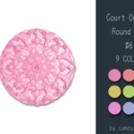 Court Ornate Round Dance Rug #6 Samtuse963