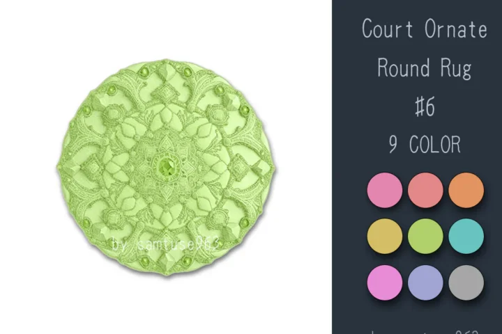 Court Ornate Round Dance Rug #6 Samtuse963