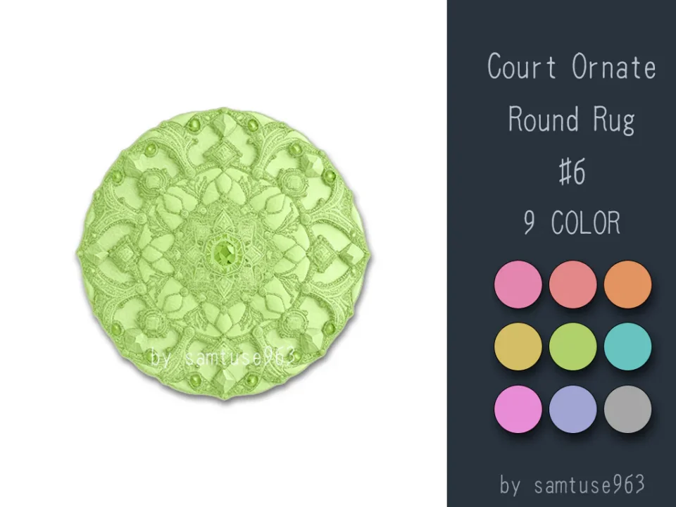 Court Ornate Round Dance Rug #6 Samtuse963
