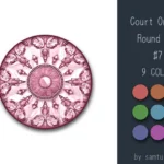 Court Ornate Round Dance Rug #7 Samtuse963