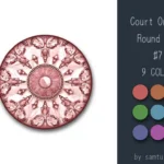 Court Ornate Round Dance Rug #7 Samtuse963