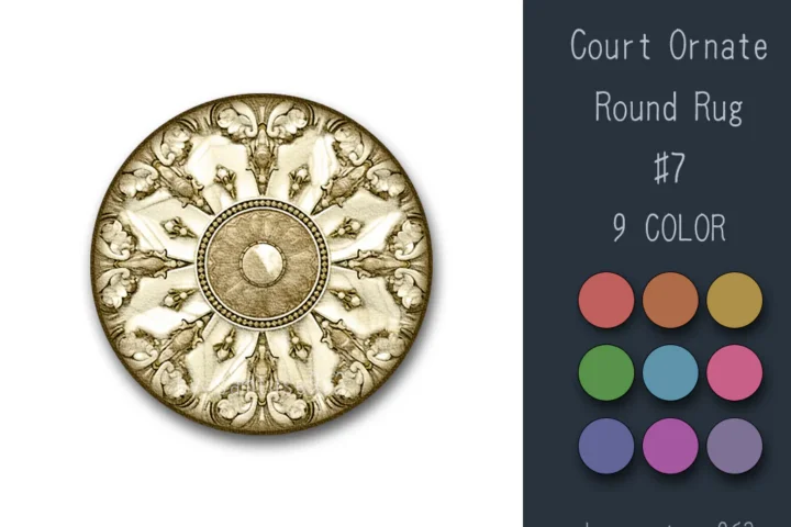 Court Ornate Round Dance Rug #7 Samtuse963