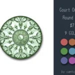 Court Ornate Round Dance Rug #7 Samtuse963