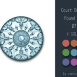 Court Ornate Round Dance Rug #7 Samtuse963