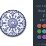 Court Ornate Round Dance Rug #7 Samtuse963