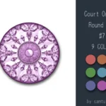 Court Ornate Round Dance Rug #7 Samtuse963