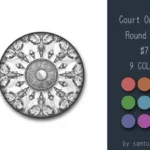 Court Ornate Round Dance Rug #7 Samtuse963