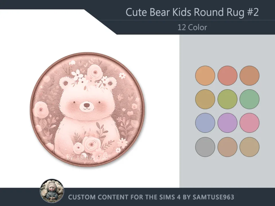 HQ Cute Bear Kids Round Dance Rug #2 Samtuse963