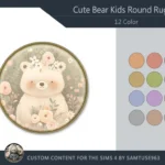 HQ Cute Bear Kids Round Dance Rug #2 Samtuse963