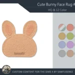 HQ Cute Bunny Face Dance Rug #2 Samtuse963