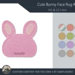 HQ Cute Bunny Face Dance Rug #2 Samtuse963