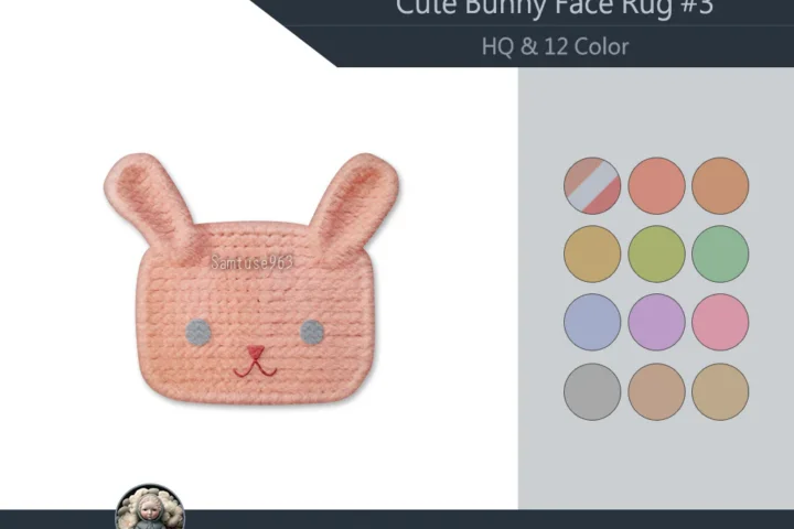 HQ Cute Bunny Face Dance Rug #3 Samtuse963