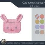 HQ Cute Bunny Face Dance Rug #3 Samtuse963