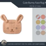 HQ Cute Bunny Face Dance Rug #3 Samtuse963
