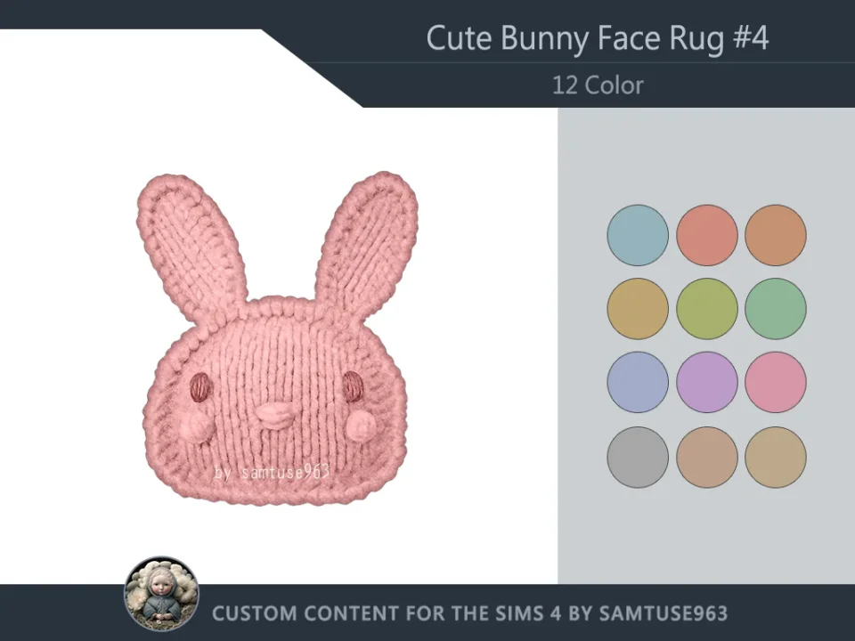 HQ Cute Bunny Face Dance Rug #4 Samtuse963